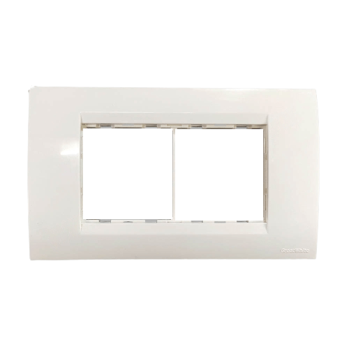 GreatWhite Fiana 4 Module Cover Plate with Base Frame - White